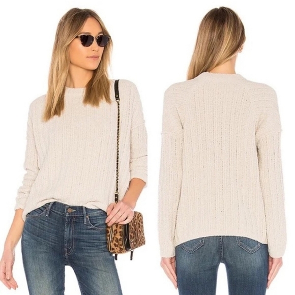 ATM Anthony Thomas Melillo Chenille Crew Neck Sweater Size Medium Beige - Picture 7 of 7